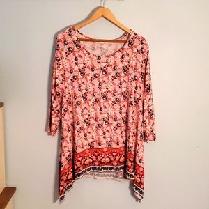 Flower print jersey. Size 3x